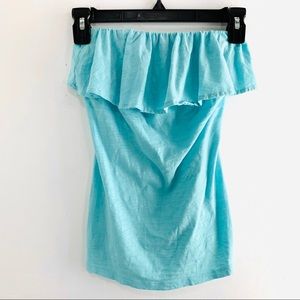 Lilly Pulitzer Blue Wiley Ruffle Tube Top Small